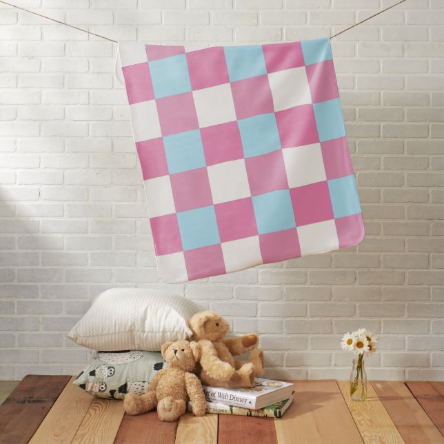 Checkerboard Pattern Baby Blanket (In Situ)