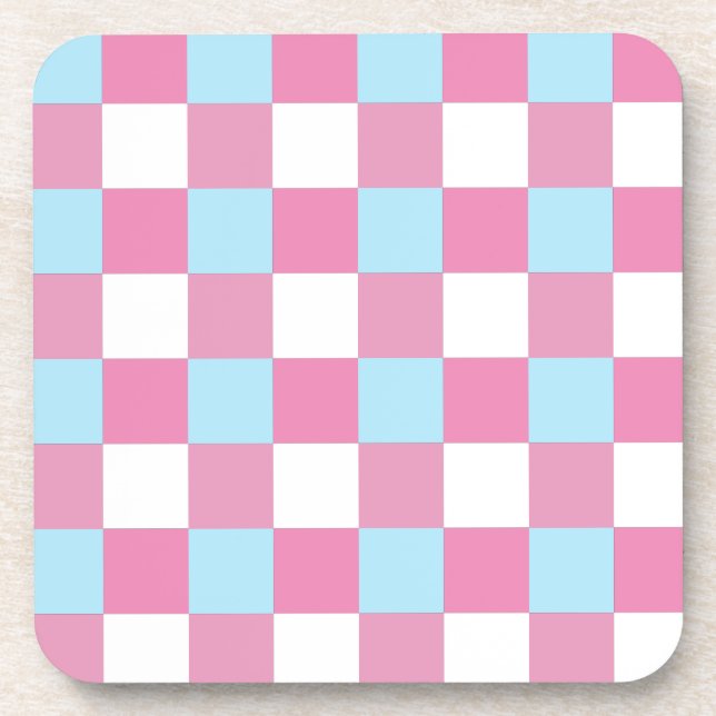 Checkerboard Pattern Beverage Coaster (Front)