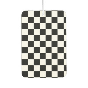 Checkerboard pattern black and white air freshener
