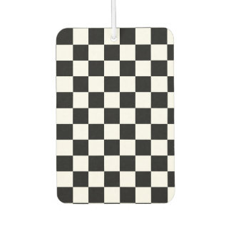 Checkerboard pattern black and white air freshener