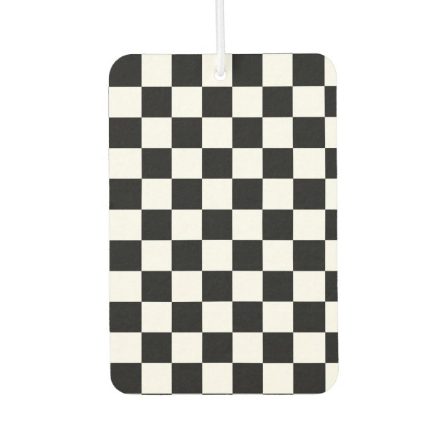 Checkerboard pattern black and white air freshener (Front)