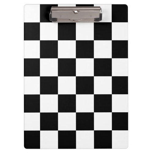 Checkerboard pattern black and white clipboard