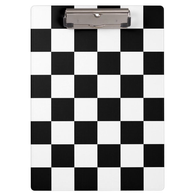 Checkerboard pattern black and white clipboard (Front)