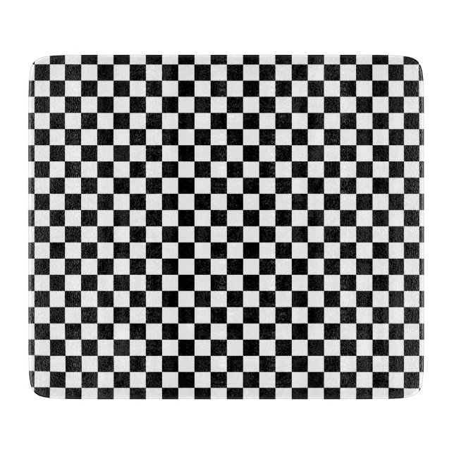 Checkerboard pattern black and white cutting board (Front)
