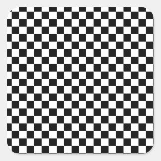 Checkerboard pattern black and white square sticker