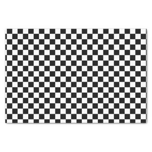 Checkerboard pattern black and white tissue paper