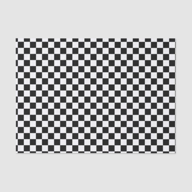 Checkerboard pattern black and white tissue paper (Front)