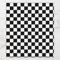 Check Checkered Checkerboard Geometric Black And White Pattern Water Bottle