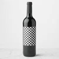 Check Checkered Checkerboard Geometric Black And White Pattern Water Bottle