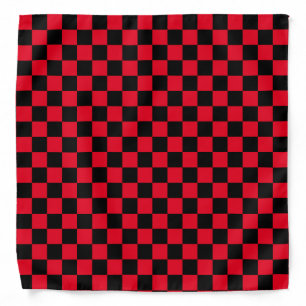 Checkerboard pattern black red bandana