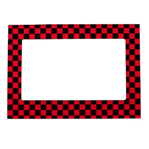 Checkerboard pattern black red magnetic frame