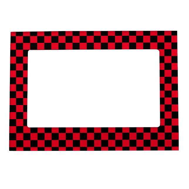 Checkerboard pattern black red magnetic frame (Front)