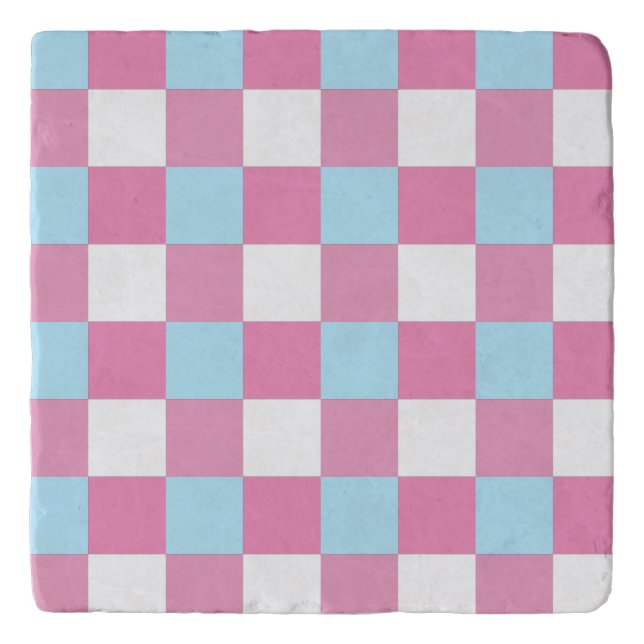 Checkerboard Pattern ceramic tile Trivet (Front)