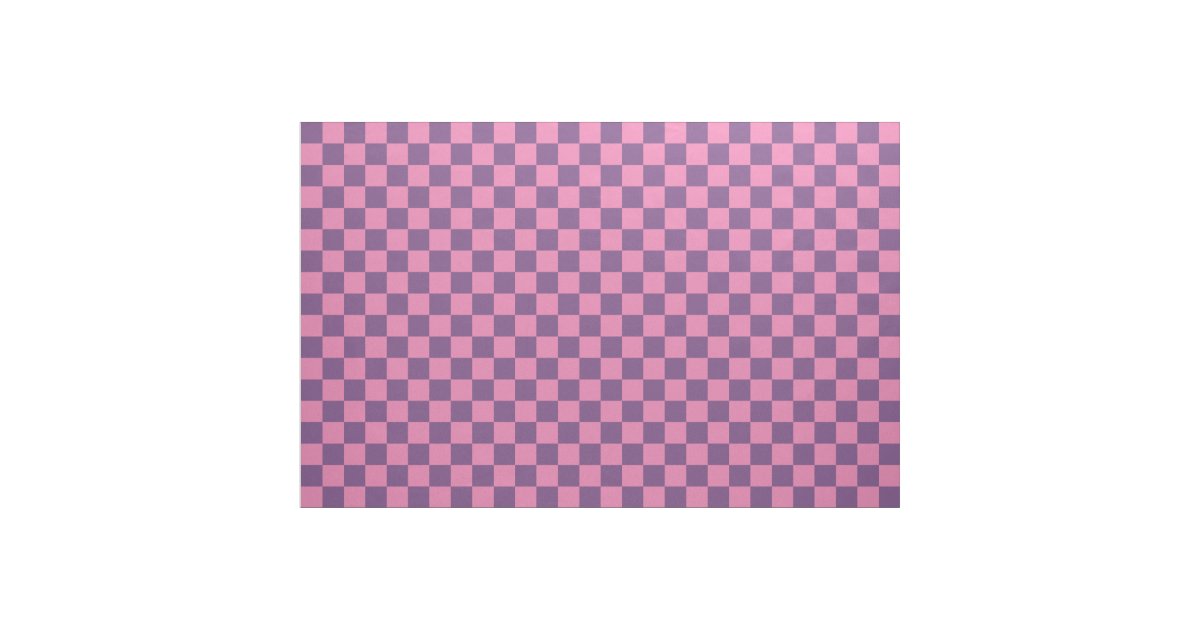 Checkerboard Pattern in Pink and Purple Fabric | Zazzle