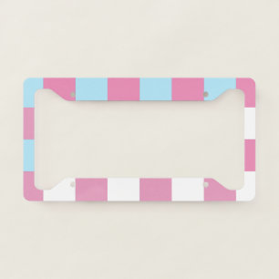 Checkerboard Pattern License Plate Frame