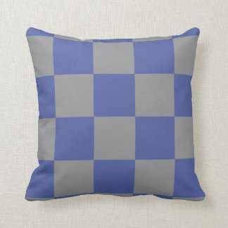 Checkerboard Pattern Periwinkle Blue Gray Modern Throw Pillow