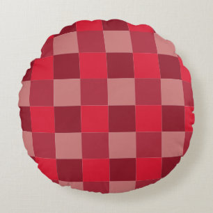 Checkerboard pattern round pillow