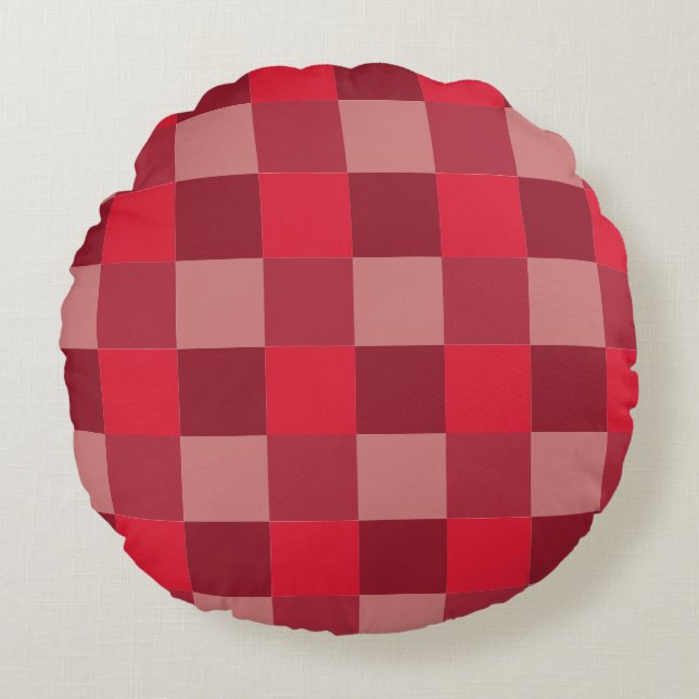 Checkerboard pattern round pillow (Front)