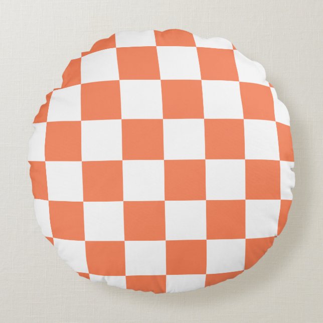 Checkerboard Pattern Round Pillow (Front)