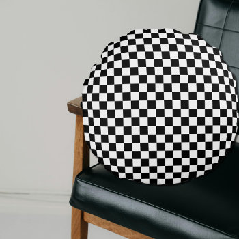 Checkerboard Pattern Round Pillow by almawad at Zazzle