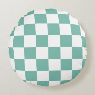 Checkerboard Pattern Round Pillow