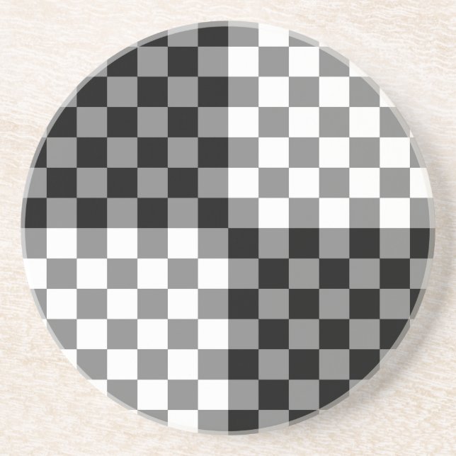 CHECKERBOARD PATTERN SANDSTONE COASTER (Front)