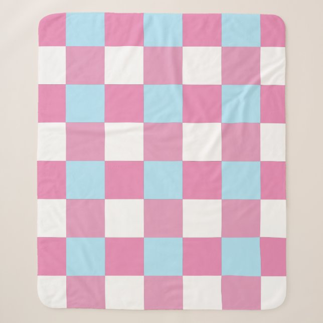 Checkerboard Pattern Sherpa Blanket (Front)