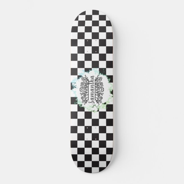  checkerboard pattern skateboard (Front)