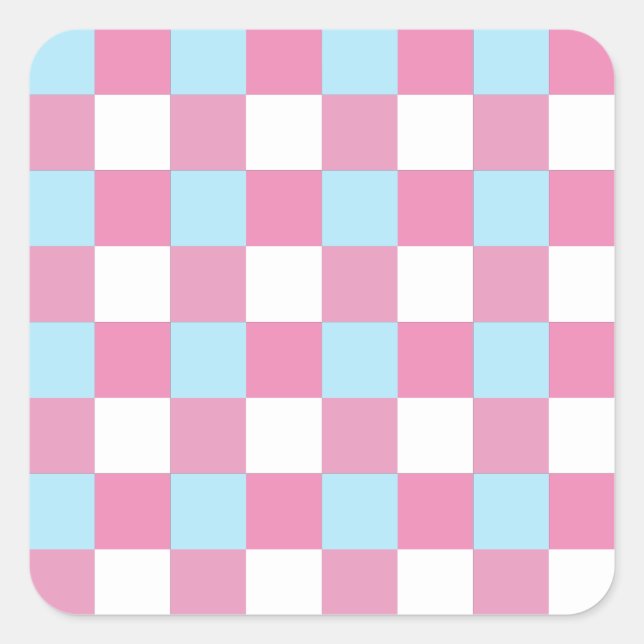 Checkerboard Pattern Square Sticker (Front)