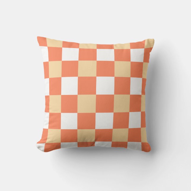 Checkerboard Pattern Throw Pillow (Front)