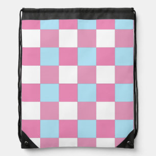 Checkerboard Pattern Tote Drawstring Bag