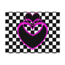 Checkerboard Popart Heart Purple Hearts Valentines