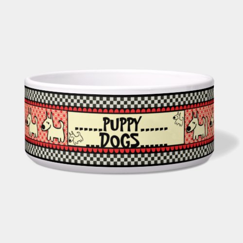 Checkerboard Pups Bowl