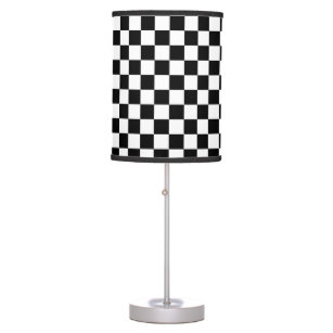 Checkerboard racing car design table lamp