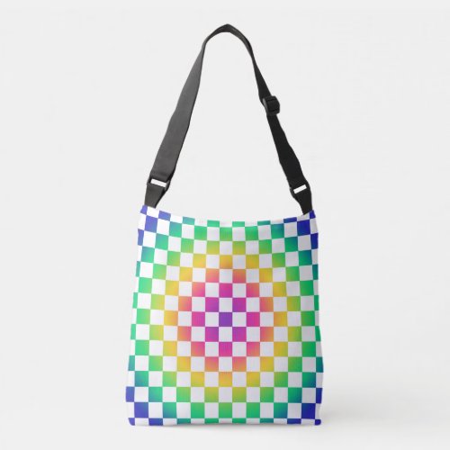 Checkerboard Rainbow Colorful Pattern Crossbody Bag