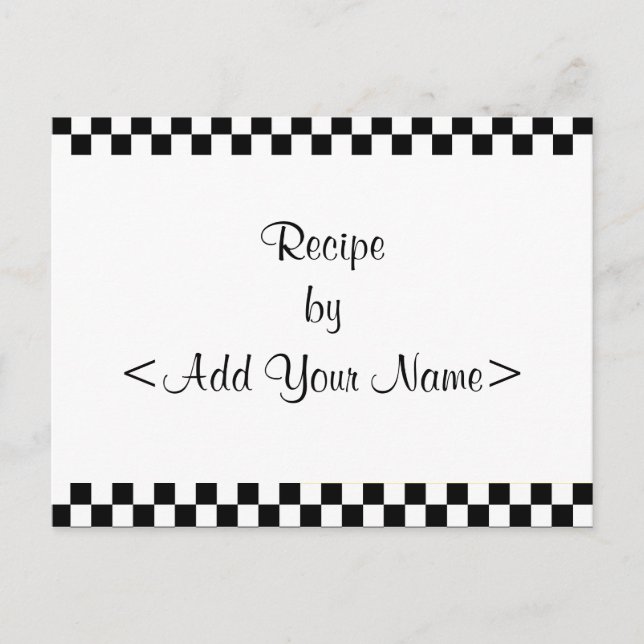 Checkerboard Recipe Cards 4 x 6 (Front)