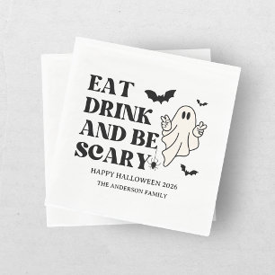 Checkerboard Retro Spooktacular Halloween Napkins