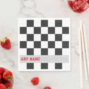 Checkerboard Road Race Party Napkins