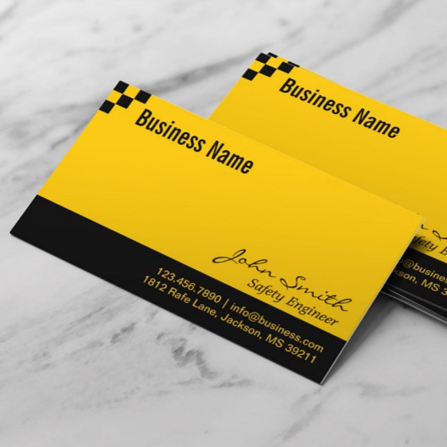 Checkerboard Safety Engineer Business Card (Creator Uploaded)