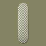 Checkerboard Sage Green Checkered Squares Check Skateboard<br><div class="desc">Checkerboard Sage Green Checkered Squares. Minimalist check pattern design.</div>