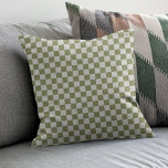 Checkerboard Sage Green Checkered Squares Check Throw Pillow<br><div class="desc">Checkerboard Sage Green Checkered Squares. Minimalist check pattern design.</div>