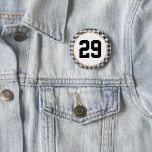 checkerboard sports colors NUMBER team colors Button