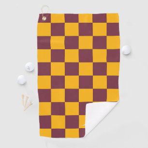 Checkerboard Sports Team Colors School INITIAL fun Golf Towel