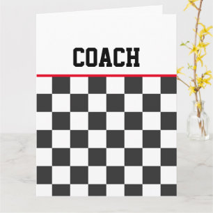 Checkerboard Sports Thankyou Coach Team Colors Card
