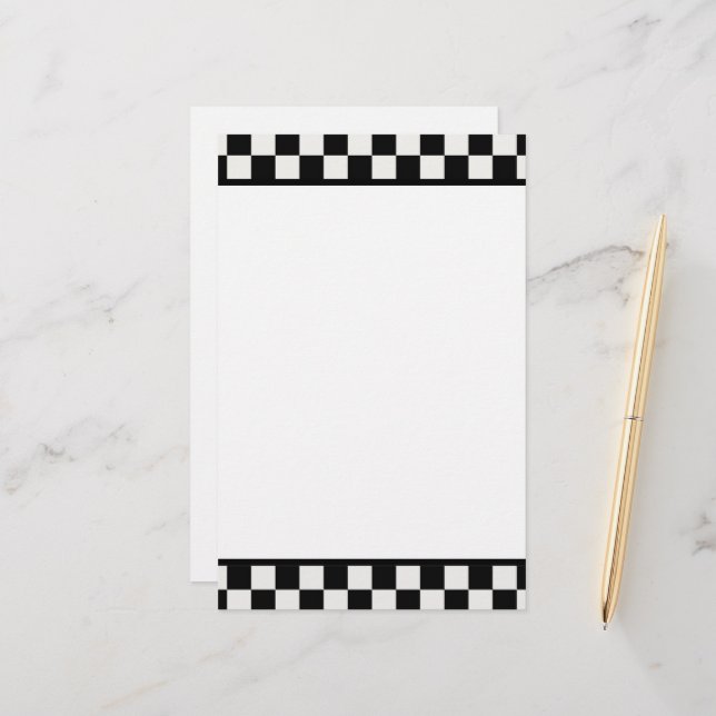 Checkerboard Stationery (Front/Back In Situ)