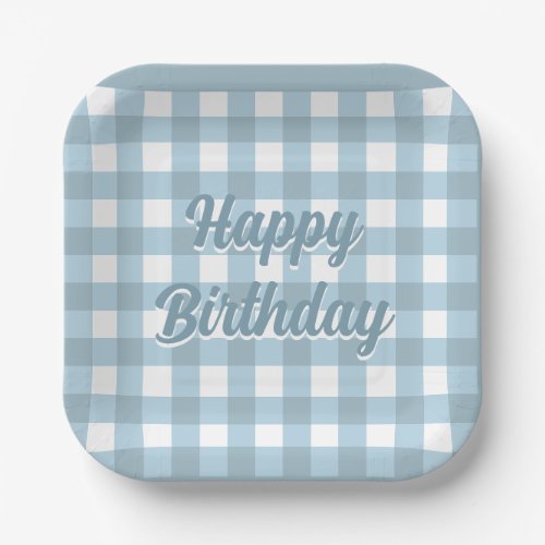 Checkerboard Summer Picnic _ Custom birthday plate