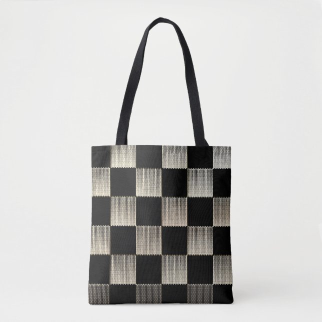 Checkerboard Textured Art Tote  Bag (Front)