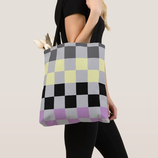 Checkerboard Tote Bag (Close Up)