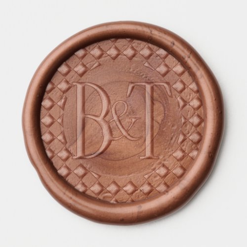 Checkerboard Two Letter Couples Monogram Wax Seal Sticker