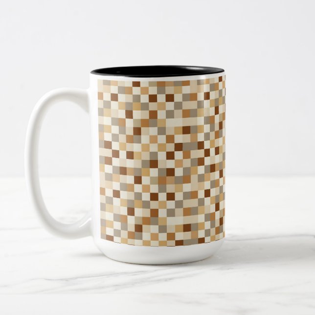 Checkerboard Two-Tone Coffee Mug (Left)